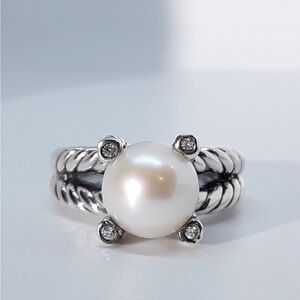 David Yurman Sterling Silver Pearl Ring